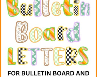 Bulletin Board Letters Retro Bulletin Board Letters Boho Bulletin Board Letters Bulletin Board Numbers Classroom Decor Back to School Decor
