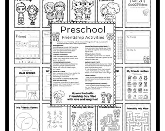 Friendship Skills Workbook Social Skills Bundle Preschool Homeschool Workbook Activities Friendship Day Coloring Pages Kindergarten Writing