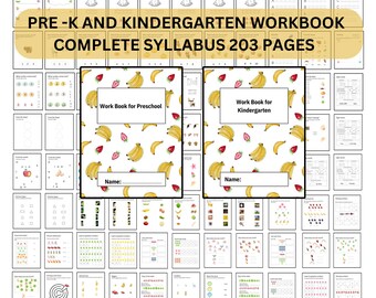 Pacote de aprendizagem para pré-escola, pré-escola e jardim de infância, planilhas de atividades para impressão, alfabeto para colorir, traçar, números e formas, currículo completo