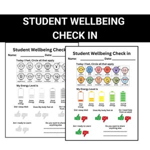 Check-in voor welzijn van studenten Dagelijkse check-in voor studenten Welzijn Check-in Emoties Check-in-formulier Check-in voor studenten Basismateriaal voor docenten