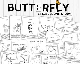 Butterfly Lifecycle Unit Study Nature Study Homeschool Learning Materials Educational Prints Butterfly Preschool Busy Binder Montessori