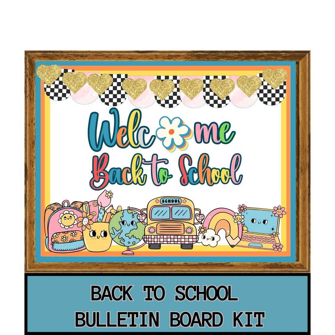 Groovy Bright Bulletin Board Kit Back to School Bulletin Board Trendy ...