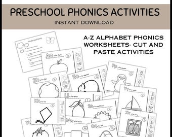 26 Printable Beginning Sounds Worksheets 1st Grade Phonics and Literacy Alphabet Worksheet Letter Sounds Worksheets Cut and Paste