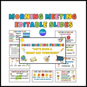 Editable Morning Meeting Slides for Preschool and Elementary | Daily ...