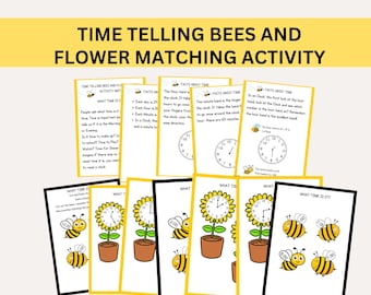 Apprendre à lire l'heure Imprimable pour enfants apprenant le jeu d'association Activité d'enseignement à domicile Horloge éducative Enseignement Classeur Montessori préscolaire