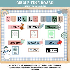 Circle Time Board Daycare Learning Preschool Homeschool Focus Board Circle Time Activities Early Learning | ABC's 123's Shapes
