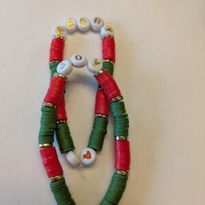 Christmas clay bead bracelet set