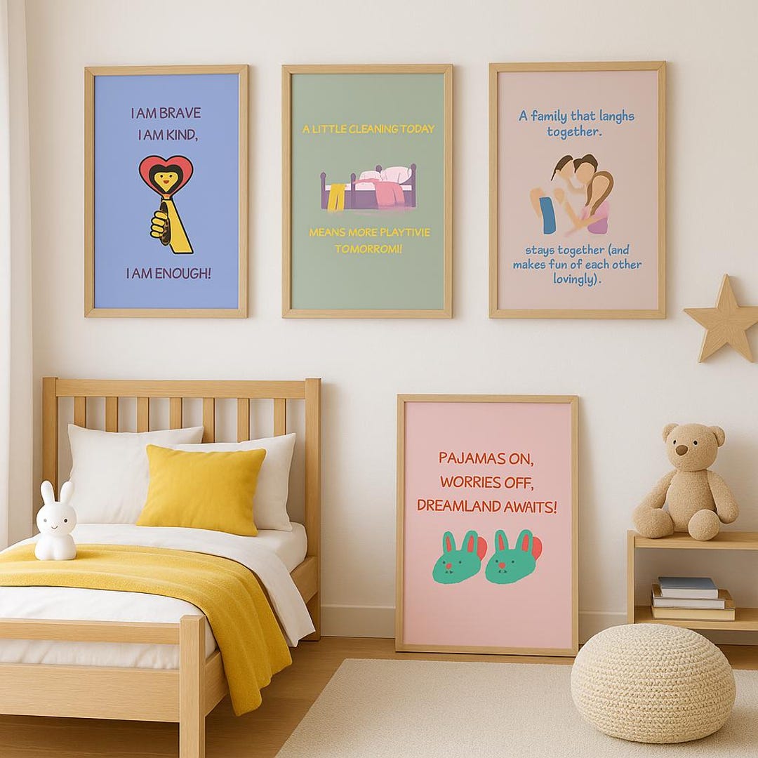 Printable Kids Wall Art Bundle for Children's Bedroom Decor, Playroom ...