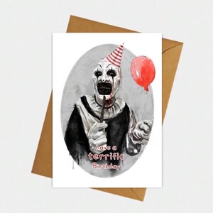 Cartão de aniversário do palhaço Terrifier Art