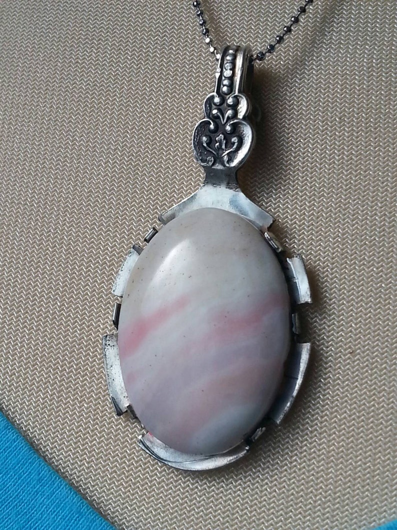 FREE SHIPPING Silver Spoon Pendant with Icecream Opal image 2