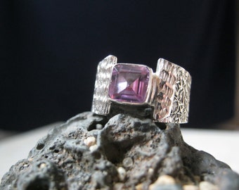 FREE SHIPPING Amethyst Sterling Silver Ring size 8