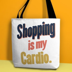 Minimalist Tote Bag | Funny Shopping Bag, Reusable Grocery Bag, Eco-Friendly Market Tote, Gift for Shopaholics, Trendy Shopper Bag