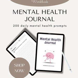 Digital Mental Health Journal for Self-Care, Mindfulness, Emotional Wellness & Personal Growth – Printable PDF Instant Download