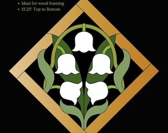 Lirio del Valle Diamante - Patrón digital de vidriera - Licencia completa