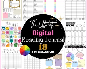 Printable Book Reading Journal. This is an 18 page downloadable pdf journal. Here you can track your reading progress and goals!