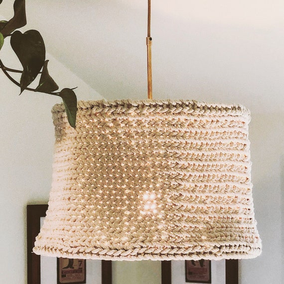 Handknit Boho Bespoke Lamp Shade Pendant Lights In All Natural Etsy