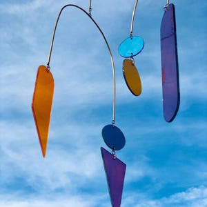 Cathedral glass geometric shapes mobile