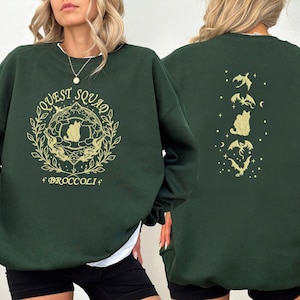 Embroidered Broccoli Cat Sweatshirt: Comfort Colors Retro Design