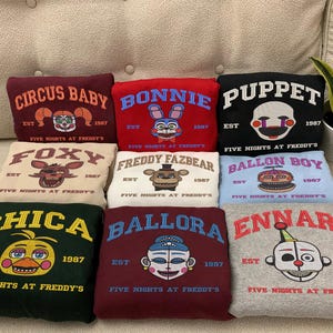 Custom Vintage Villain Halloween Horror Nights 2025 Five Nights at Freddys Embroidered Shirt,Halloween Universal ESD401-415