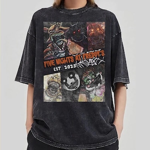 Comfort Colors® Limited Vintage Five Nights At Freddy&#39;s 2023 Vintage Shirt, Halloween Movie And Gamer Tee, Gift For Woman and Man PSD341.DT