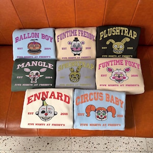Custom Villain Five Nights at Freddys Vintage Halloween Horror Nights 2025  Embroidered Shirt,Halloween Universal,Movie FNAF2 Tee ESD401-415