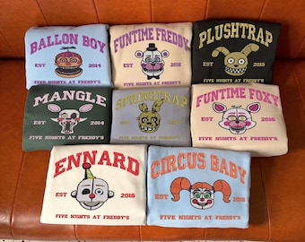 Custom Villain Five Nights at Freddys Vintage Halloween Horror Nights 2025 Embroidered Shirt,Halloween Universal,Movie FNAF2 Tee ESD401-415