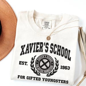 刺繍入りマーベル X-Men Xavier Institute for Higher Learning 快適カラーシャツ、ディズニーランドファミリー衣装、ファミリーパーティーギフト ESD349.DT