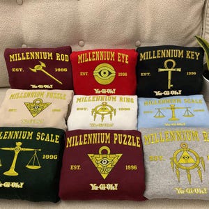 Stickerei Anime YGO Comfort Colors® Shirt, Anime Duel King Tee, Millenium Artikel, Schattenspiele Tee, Pharao Atem, Geschenk für Gamer ESD367-372