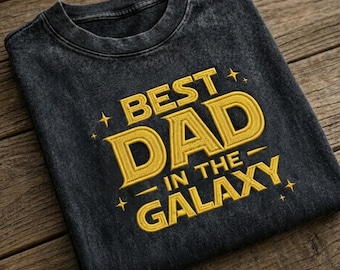 Besticktes Disney Star Wars Dad Washed T-Shirt, Der beste Vater im Galaxy Shirt, Vatertagsgeschenk, magischer Rundhalsausschnitt, Disney Trip Shirt