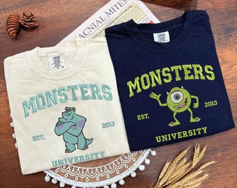 Embroidery Monsters University  Shirt, Disney Mike & Sulley University Tee, Back To School Shirts, Disney Trip Tee ESD340-341