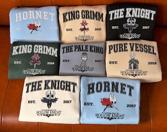 Embroidered Custom Vintage Hollow Knight Silksong Sweatshirt, Hollow Knight Characters Tee, Fan Hornet 2025 Tee,Gift For Gamer