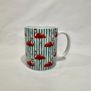 Flamingo Ceramic Dishwasher Safe Coffee Mug | Pink Flamingos | Vacay Vibes | Tea Mug Gift For Her For Him | Tropical Holiday Summer
