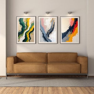 Textur Abstrakt Färgspill Multi Grön Gul Svart | Väggkonst | Skriv ut hemma | Modern konst | Samtida design | Direktnedladdning