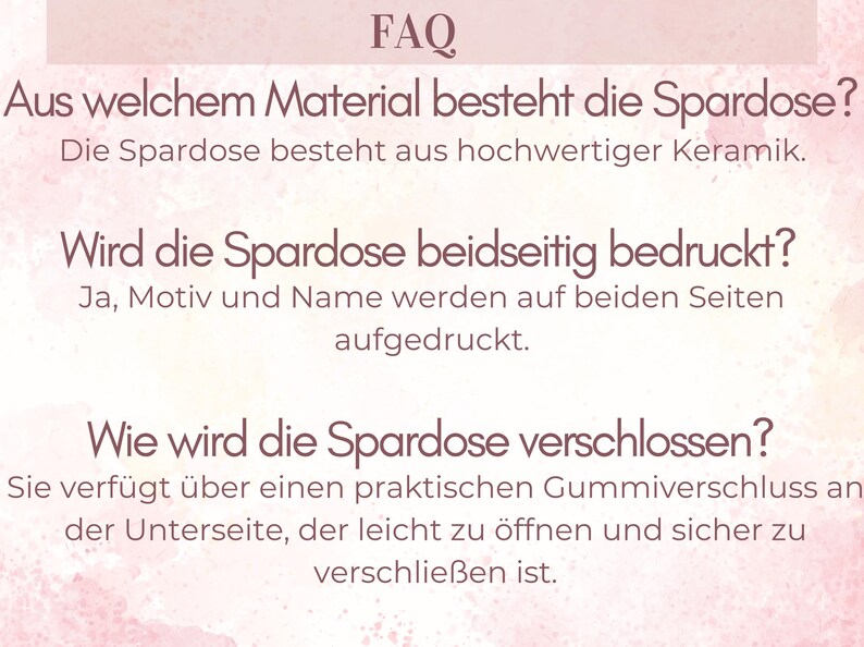 Personalisierte Kinder Spardose mit Namen–Geldgeschenk zur Taufe, Geburt & Geburtstag, Kommunion, Taufgeschenk, Geschenk für Baby und Kinder image 11