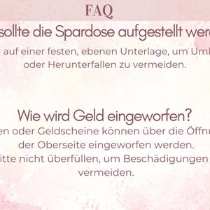 Personalisierte Kinder Spardose mit Namen–Geldgeschenk zur Taufe, Geburt & Geburtstag, Kommunion, Taufgeschenk, Geschenk für Baby und Kinder image 9