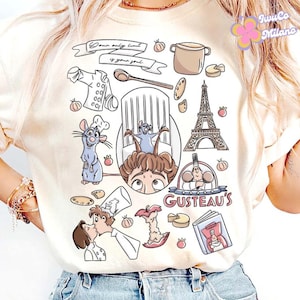 Disney Ratatouille Little Chef Remy Shirt, Linguini Colette Tatou Remy Rat Paris France Gusteau&#39;s, Anyone Can Cook Remy Disney Girl Trip Tee