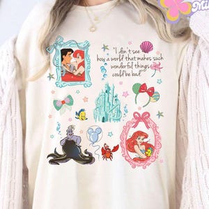 Coquette Bow Disney The Little Mermaid Princess Ariel Shirt, Disney Girl Trip Shirt, Mermaid Birthday Girl, Prince Eric Ursula Family Shirt