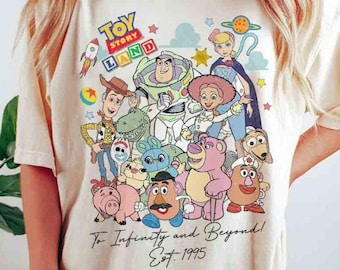 Retro Disney Toy Story Shirt, Buzz Lightyear Woody Jessie Bo Peep Toy Story Land To Infinity and Beyond Est 1995, You've Got a Friend In Me