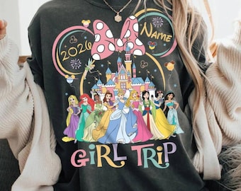 Personalized Disney Princess Shirt, Cinderella Rapunzel Belle Snow White Princess Squad Disney Girl Trip Shirt, Disney Castle Girl Trip 2026