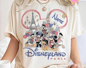 Personalized Mickey and Friends Disneyland Paris Shirt, Eiffel Tower Disney Paris Trip, Disneyland Family Vacation, Paris France, Girl Trip