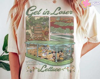 Vintage Living With The Land Disney Epcot Shirt, Epcot World Tour, Mickey and Friends Get In Loser We’re Going to Learn About Lettuce Trip