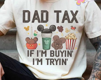 Camiseta de Mickey para papá con bebida y snack de Disney, Impuesto para papá, Papá princesa, Feliz Día del Padre, Regalo para papá/él, El mejor papá del mundo, Regalo de cumpleaños para papá de parte de un niño