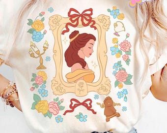Coquette Bow Disney Princess Shirt, Cinderella Rapunzel Belle Disney Girl Trip Shirt, Girly aesthetic Princess Birthday Girl, Disney Trip