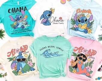 Ohana means family Disney Stitch Shirt, Lilo & Stitch Aloha Hawaii Disney Girl Trip, WDW Disneyland Stitch Trip, Pudge Controls The Weather