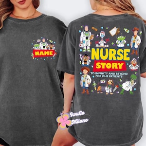 Two-sided Disney Toy Story Nurse Week Shirt, Buzz Lightyear Woody Jessie Nurse Story, Nurse Team, Nursing School Student Graduation Gifts image 4