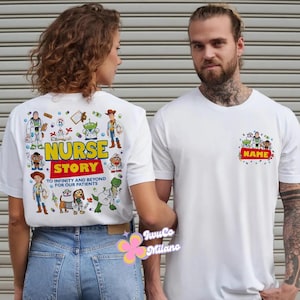 Two-sided Disney Toy Story Nurse Week Shirt, Buzz Lightyear Woody Jessie Nurse Story, Nurse Team, Nursing School Student Graduation Gifts image 3
