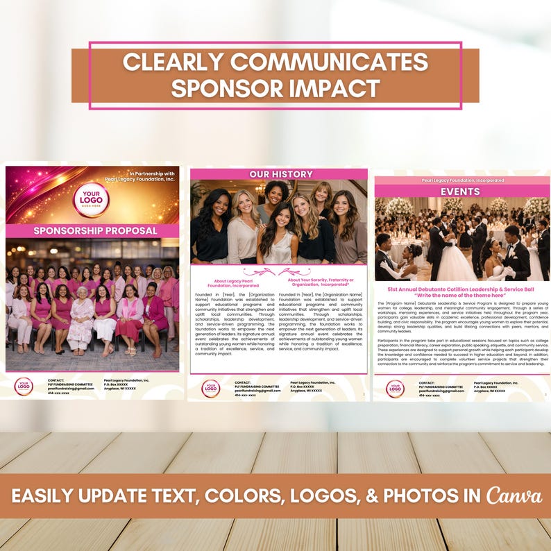 Proposal Video Color Event Sponsorship Proposal Template | Nonprofit Gala, Cotillion Canva ...