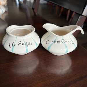 Vintage 1958 Hold Howard Pixie Ware Ceramic Lil' Sugar and Cream Crock