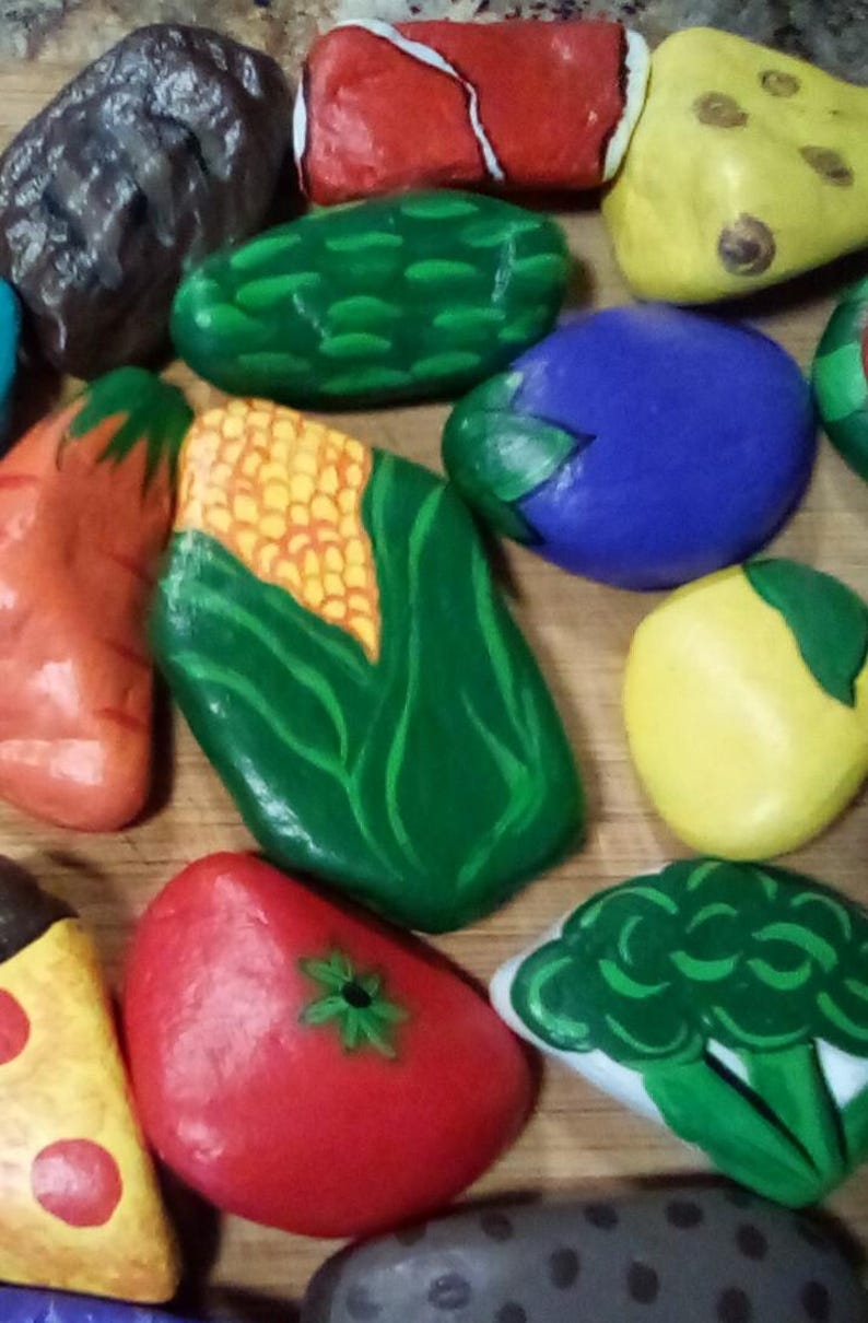 Play Food Rocks 24 Piece Mud Kitchen Pretend Rock Foods Play Food - Etsy