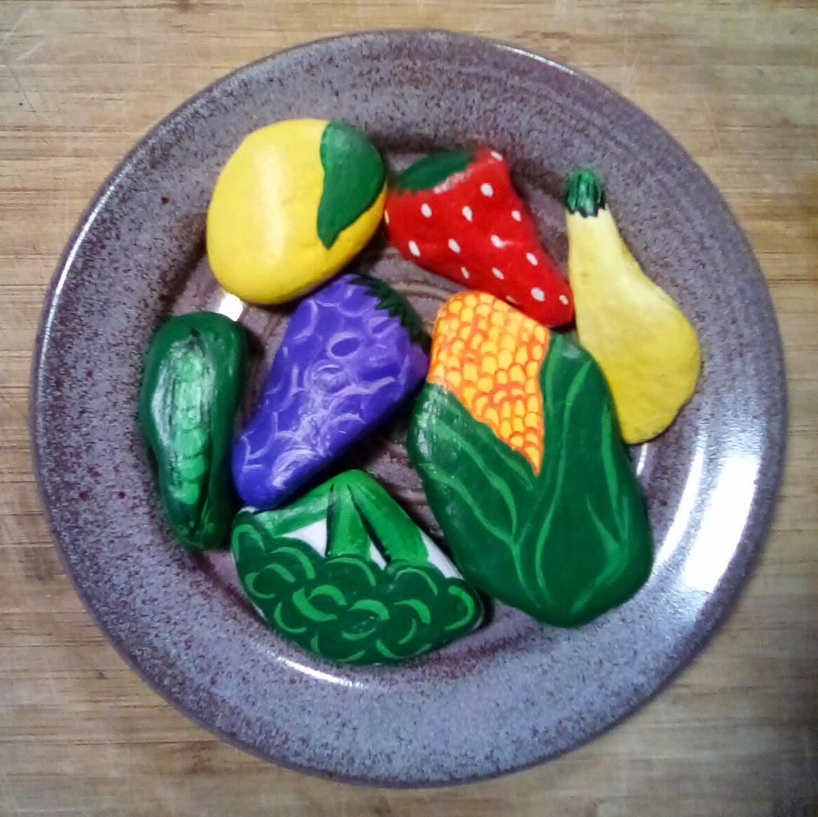 Play Food Rocks 24 Piece Mud Kitchen Pretend Rock Foods Play Food - Etsy